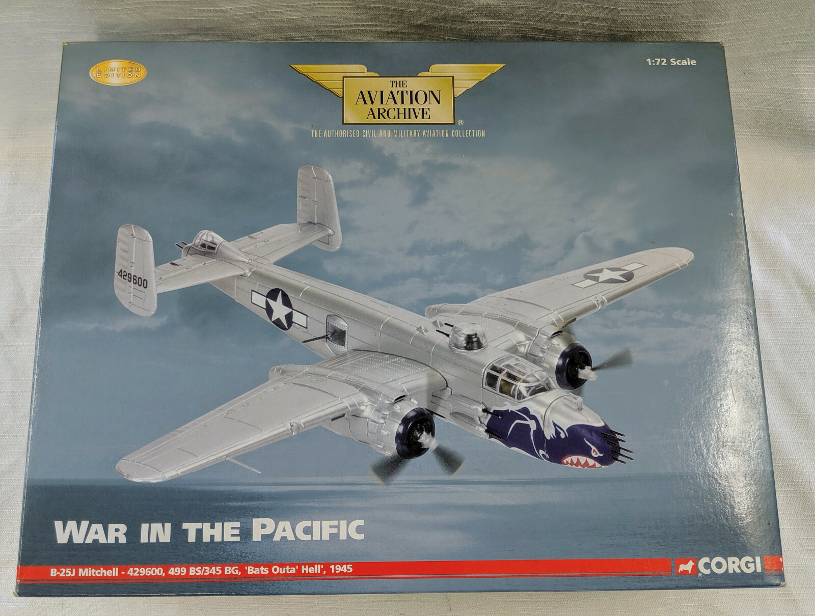 Corgi AA35303 B-25J Mitchell BATS OUTA HELL 1945 Ltd Edition No. of 1420 1 72 Corgi AA35303 B-25J Mitchell BATS OUTA HELL 1945 Ltd Edition No. of 1420 1 72