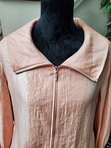 Ruby Rd. Women Solid Pink Rayon Full Zip Front Long Sleeve Jacket Blazer Size 12 - Picture 6 of 10