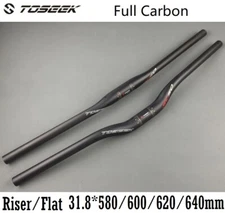 Carbon UD MTB Mountain Road Bike Riser Flat bar Bicycle Handlebar 31.8*580-640mm