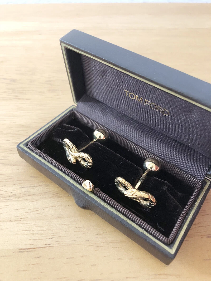 TOM FORD 18K YELLOW GOLD FIGURE 8 SNAKE CUFFLINKS | eBay