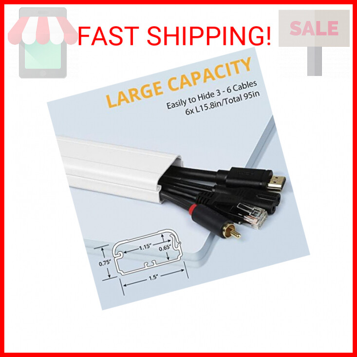 95 Inch Cord Hider Wall Mounted TV, Wire Covers for Cords TV Cord