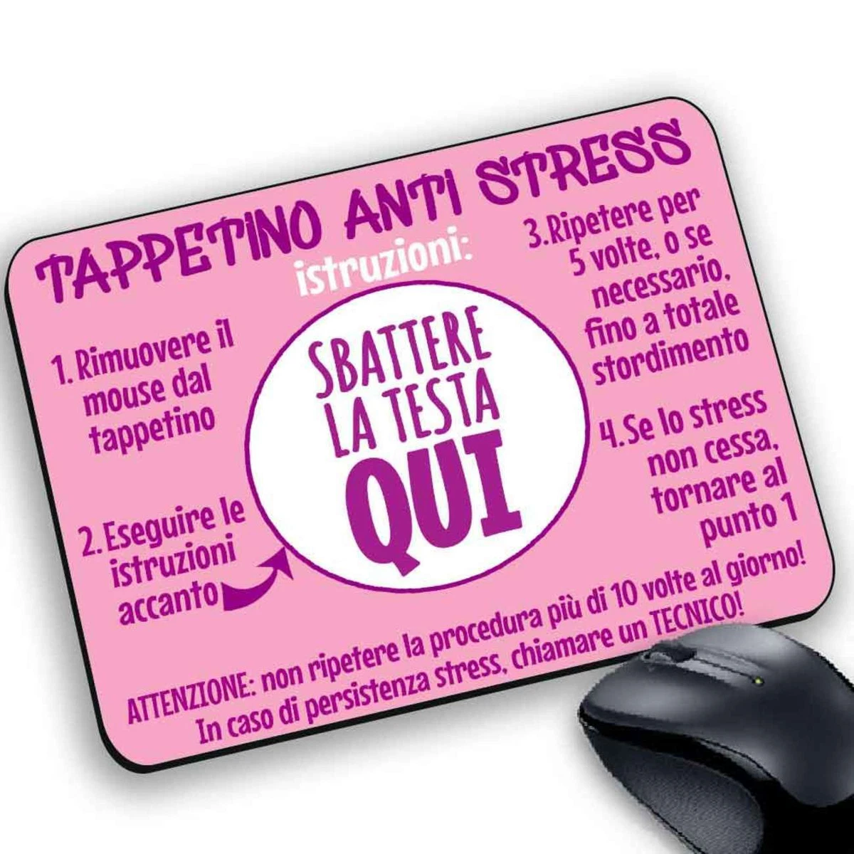 WAVEYU Tappetino Per Mouse Con Supporto Per Polso In Memory Foam - Motivo Fiore Nero, Base Antiscivolo, 25x23 Cm - copertina