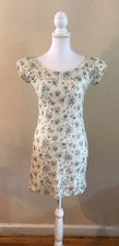ZARA WOMEN TRAFALUC FLORAL LACE BOW BACK STRETCH BODYCON MINI DRESS~L (FITS S/M)