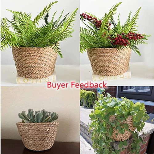 handmade Flower Plant Basket Storage Bakset Hand Woven Indoor Outdoor Flower Pot - 第 4/4 張圖片