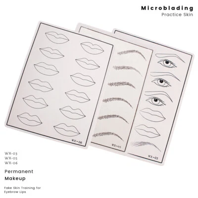 BIOMASER Microblading Practice Skin Permanent Makeup Fake Skin Training for Eyebrow Lips