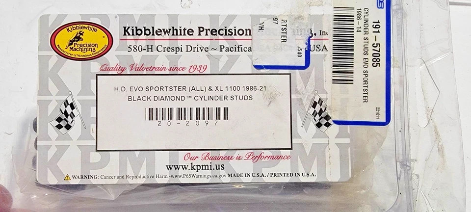 Juego de pernos de cilindro parcial de precisión Kibblewhite 1986-2017 Harley Evo Sportster Foto 3 de 4
