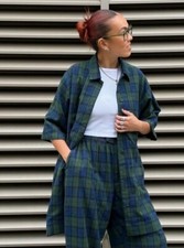 Lucy & Yak Murphy Jacket: Brushed Organic Cotton - Wilderness Tartan / Uk 4