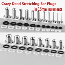 2PCS Small Sizes Basic Daily Ear Expander Tunnels Plugs Surgical Steel Gauges