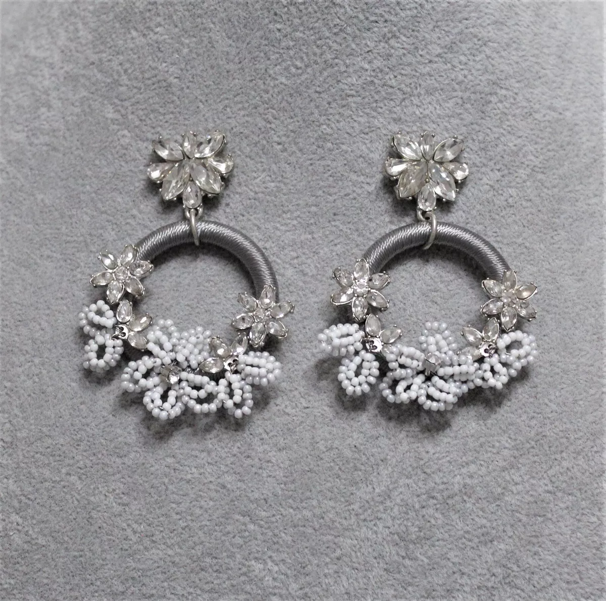 BAUBLEBAR Thread Hoop Seed Beads Beaded Flower Floral Drop