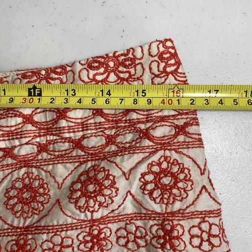 Ann Taylor Loft Womens Shorts Sz 4 Low Rise Crochet Lined Red Beige Embroidered - Picture 9 of 13
