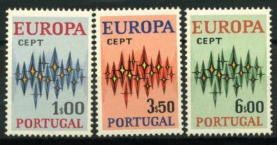 Portugal Briefmarken-Set 1972: Europa-Motive – Postfrisch MNH, Katalognummer 1166-1168 (komplette Ausgabe)