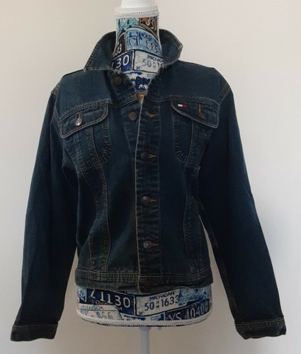 Vintage 1990's Tommy Hilfiger Denim Jean Jacket Women's Size- Large 100% Cotton - Picture 4 of 12