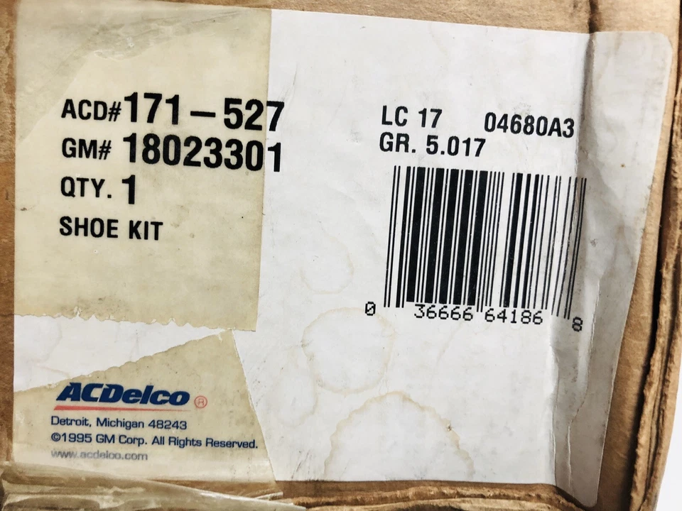 Drum Brake Shoe Kit for BUICK CENTURY CADILLAC DEVILLE 171-527 GENUINE OEM NOS - Image 2 of 3