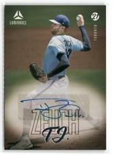 2021 Panini Chronicles Luminance Autographs T.J. Zeuch #LA-TJ Blue Jays Auto