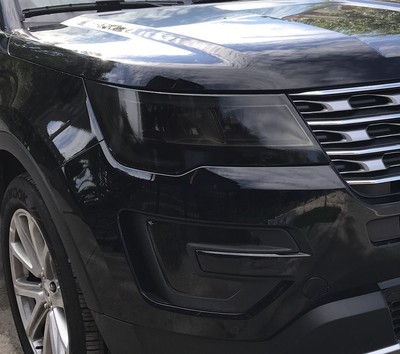 FOR 2016-2019 FORD EXPLORER HEADLIGHT & FOGLIGHT PRECUT TINT SMOKED OVERLAYS