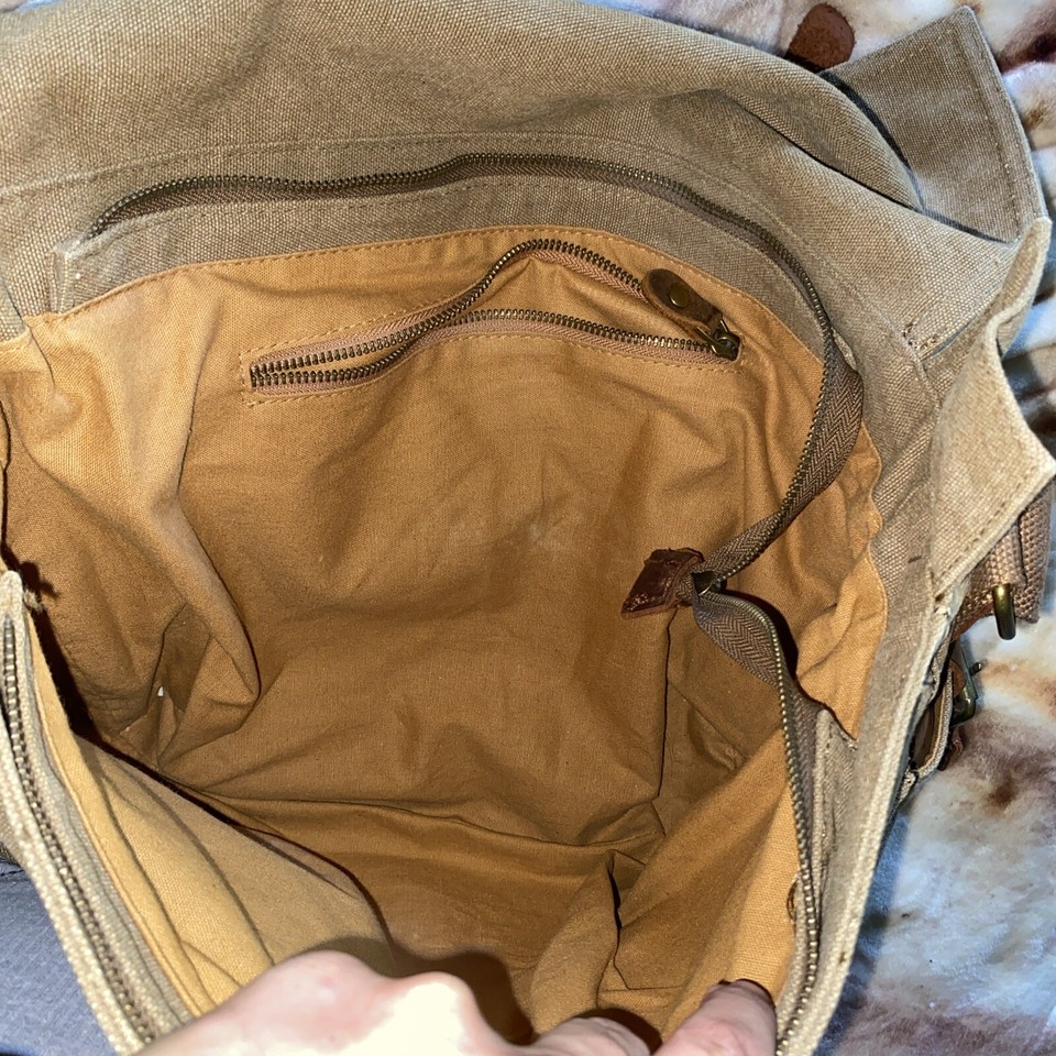 Kattee Military Messanger Bag Canvas Leather Shoulder Bag Camera Laptop