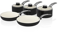 High Quality Kitchen Pan Set By Swan, Retro Saucepan & Frying Pan Set, Non Stick High Quality Kitchen Pan Set By Swan, Retro Saucepan & Frying Pan Set, Non Stick