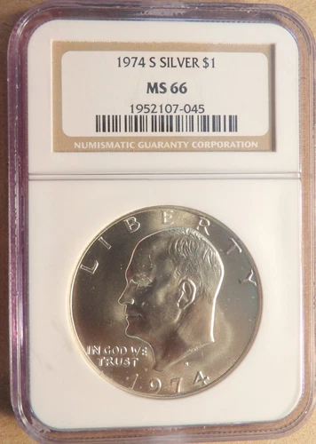 1974S EISENHOWER DOLLAR SILVER $1 NGC MS66