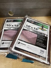 2 Pack Foremost Tarp 11012 Brown/Green Reversible Nylon Tarp 10 x 12 ft. New