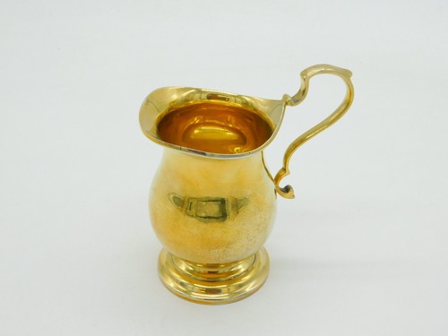 Sterling Silver Gilded Baluster Cream Jug Mid-Century 1959 Sheffield - Picture 4 of 5
