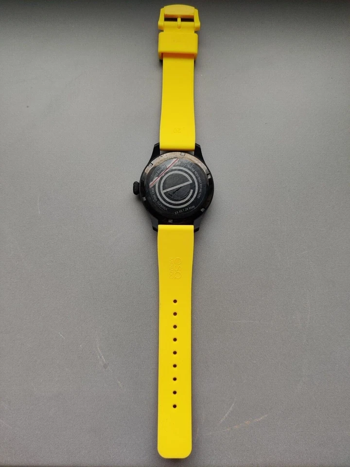 ESQ Movado One Watch Unisex BlackYellow Dial Yellow Silicone Band - Image 2 of 4