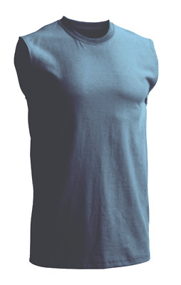 Mens Sleeveless Muscle Tee Cotton Solid Blank Tank T Shirt Hot Summer Gym Top
