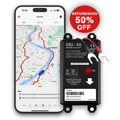  DB2 4G GENERALÜBERHOLT GPS TRACKER FÜR AUTO VAN MOTORRAD CARAVAN ANLAGE MIT APP