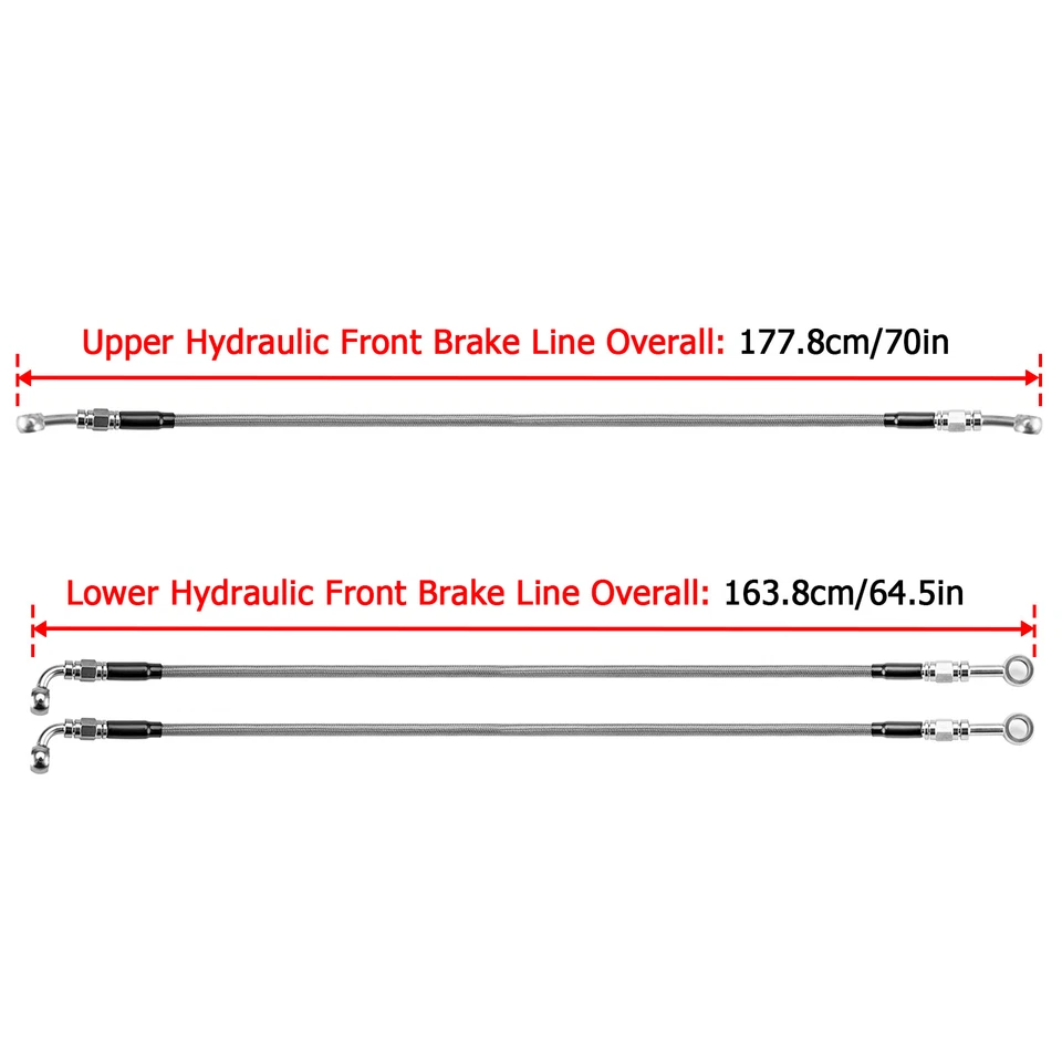 16" 18" Handlebar Hydraulic Brake Line Kit For Harley ELECTRA STREET GLIDE ABS - Image 2 of 4