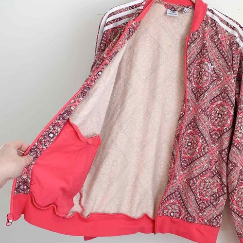 Adidas Pink Geometric Print Zip Up Track Jacket Youth XL - Picture 8 of 10