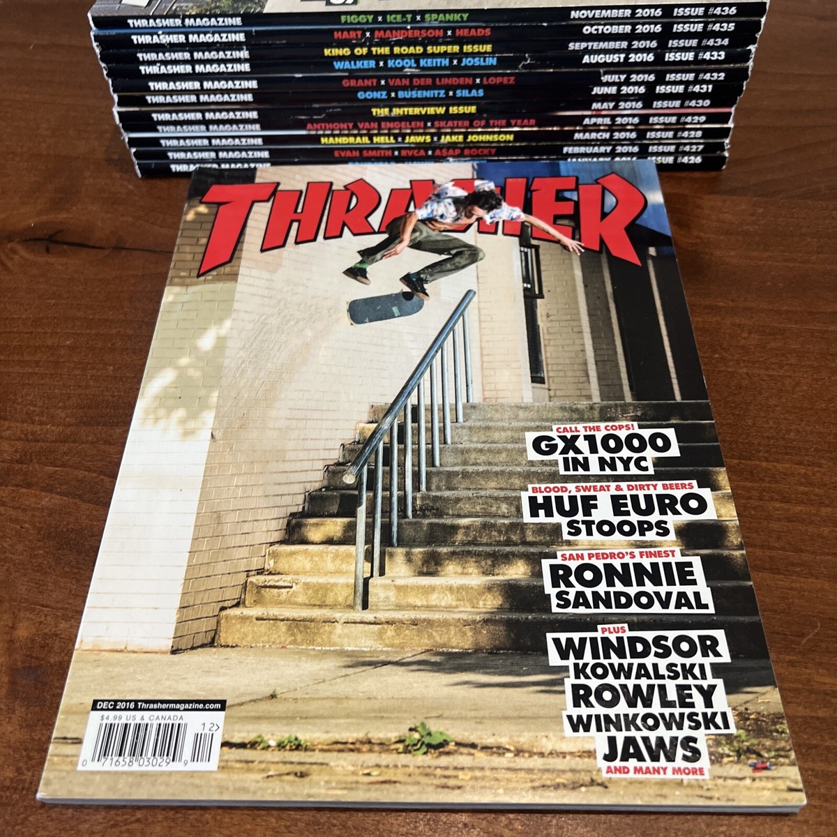 Thrasher Skateboard Magazine 2016 Lot of 12 Jan-Dec 426-437