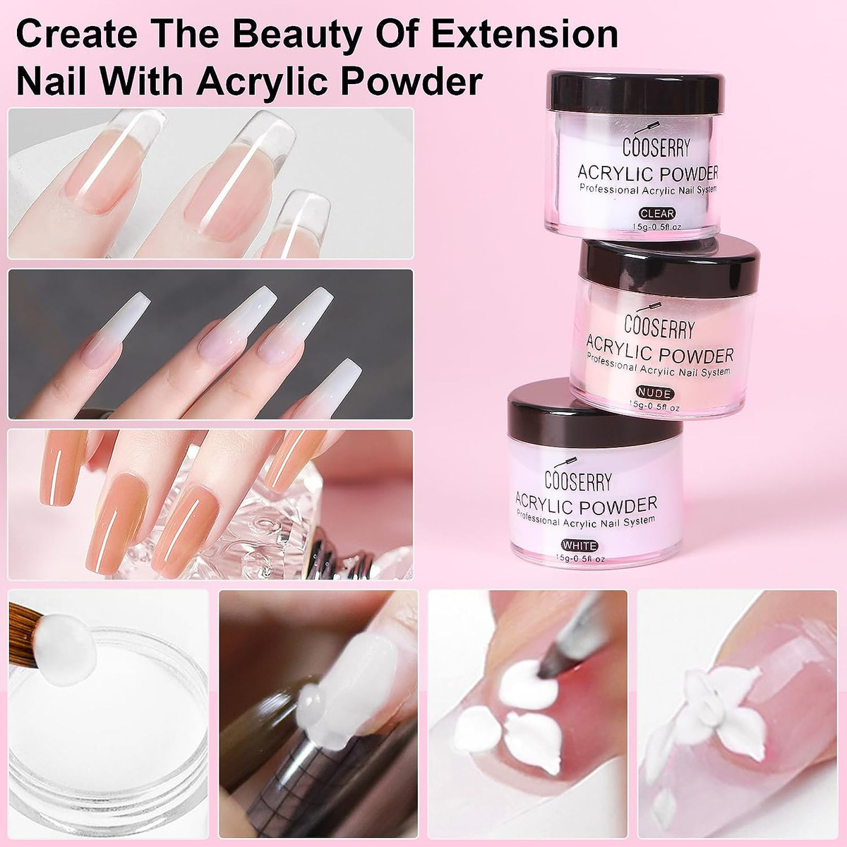 Cooserry Professional Acrylic Nail Kit for Beginners with Everything