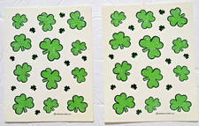 Vintage Hallmark Glitter Shamrocks ST. Patrick  s Day Sticker Sheet - 2 sheets