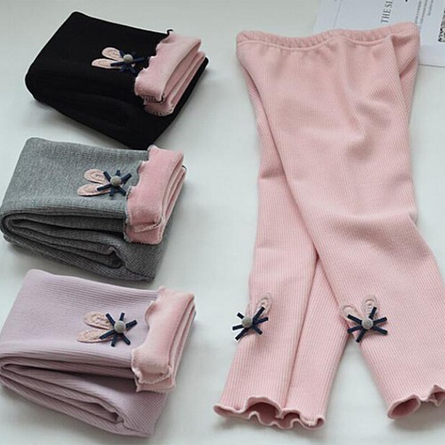 Girls Kids Thermal Fleece Lined Leggings Winter Slim Trousers Pants for Age 1~13 - Picture 7 of 22
