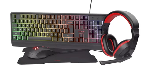 Top Trust ZIVA 4-in-1 Gaming Maus Tastatur Kopfhörer Mousepad Headset WOW PS5