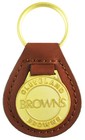 Cleveland Browns Golden Leather Key Chain With Nfl Logo'd Medallion