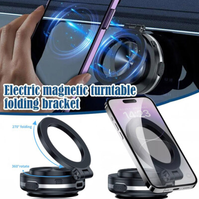 360° Rotate Phone Holder Magnetic Vacuum Absorption Strong Suction Car Cup Mount