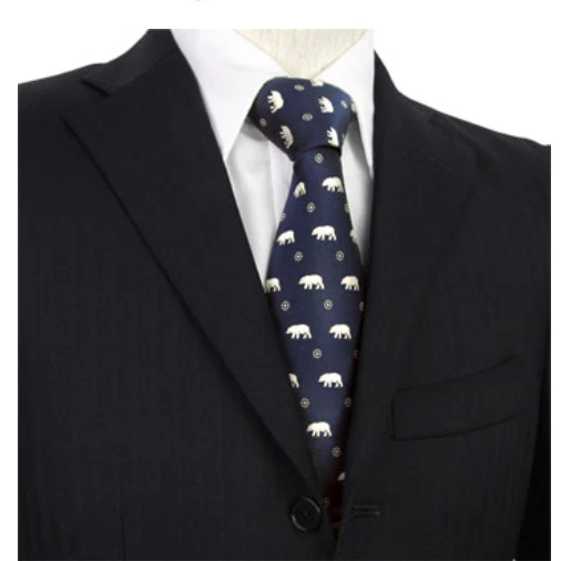 Corbata de seda Colorata Polar Bear - Diseño Premium, un regalo único de Japón Foto 3 de 4