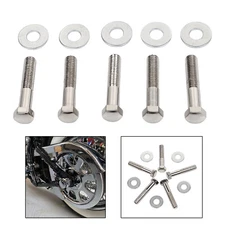 Chrome Rear Sprocket Bolt and Washer Kit Hex For Harley Fat Boy Heritage Softail