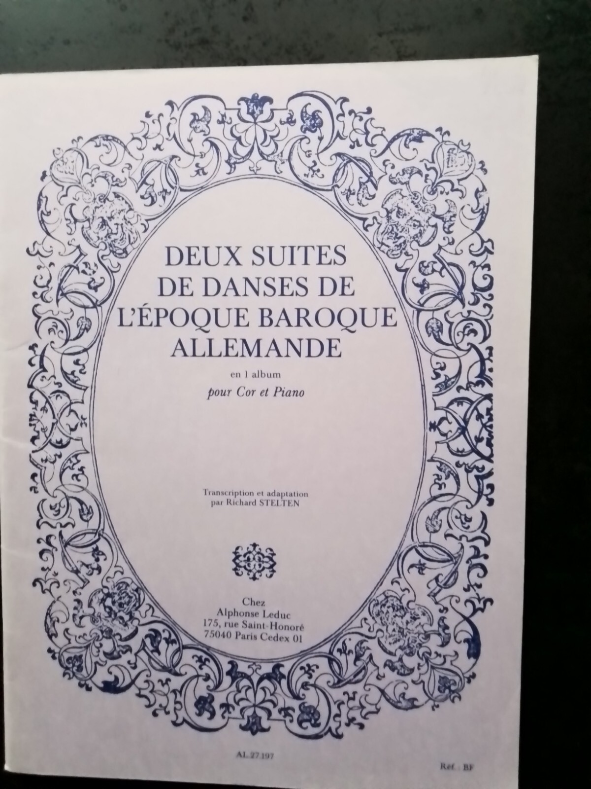 Partition cor baroque allemande pour preparation examen de conservatoire et concert