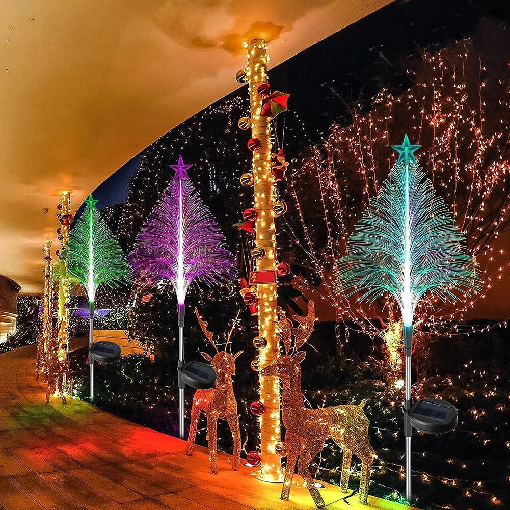 Outdoor LED Landscape Lamp Solar Christmas Tree Light RGB for