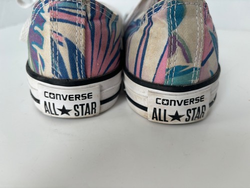 Zapatilla deportiva baja Converse patrón de hojas tropicales para mujer talla 7 niño joven talla 5 encaje - Imagen 3 de 9