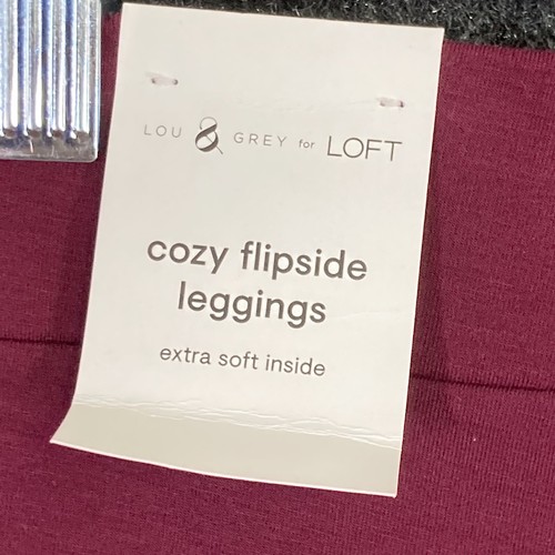 Lou Grey Womens Cozy Flipside Burgandy Leggings Size Large - Picture 5 of 9
