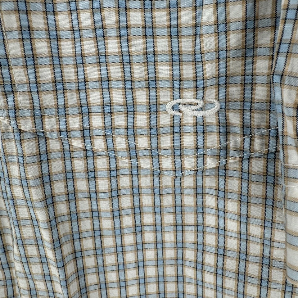Roper Western Shirt Men Size XL Blue Check Cowboy Rodeo Work Button Down Cotton - Image 3 of 4