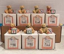 Cherished Teddies Letter Block Miniature Figurines T R E N T O N w/box