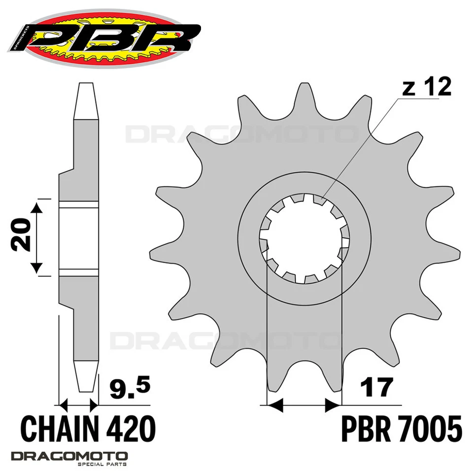 HUSQVARNA CR 65 2011-2011 catena corona pignone kit 420 PBR EK2350 Foto 4 de 4