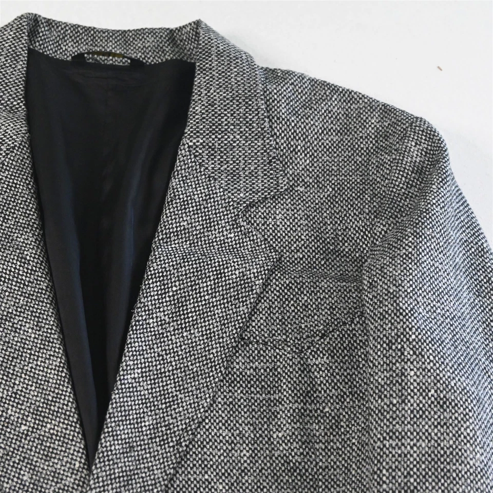 Vtg USA Pioneer Wear 44L Gray Blanketweave Tweed Mens Blazer Jacket Sport Coat - Image 2 of 4
