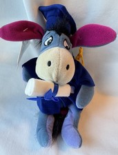 Disney Store Graduation Eeyore Bean Bag Plush Doll 9" NWT