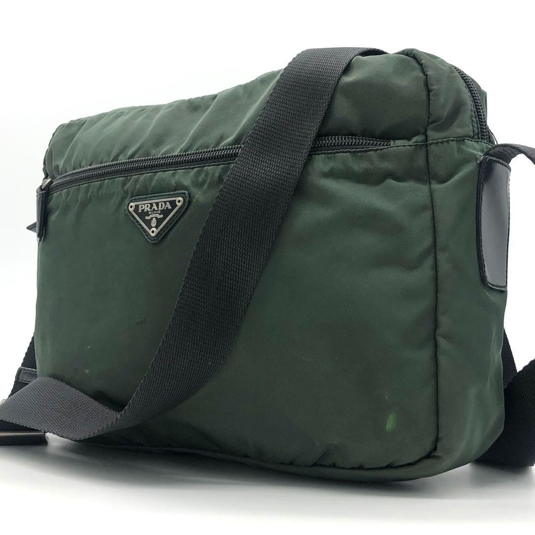 Prada Nylon Khaki Camera Bag Crossbody Shoulder Bag From Japan