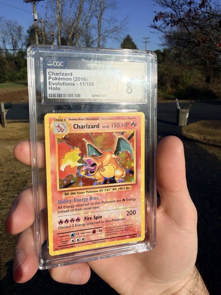 Charizard 11/108 HEAVY HOLO BLEED 🩸 CGC 8 Error Pokémon XY Evolutions - Image 3 of 4