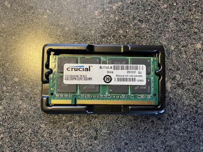 Crucial 4GB DDR2 667MHz PC2-5300 SODIMM RAM Laptop Memory CT51264AC667